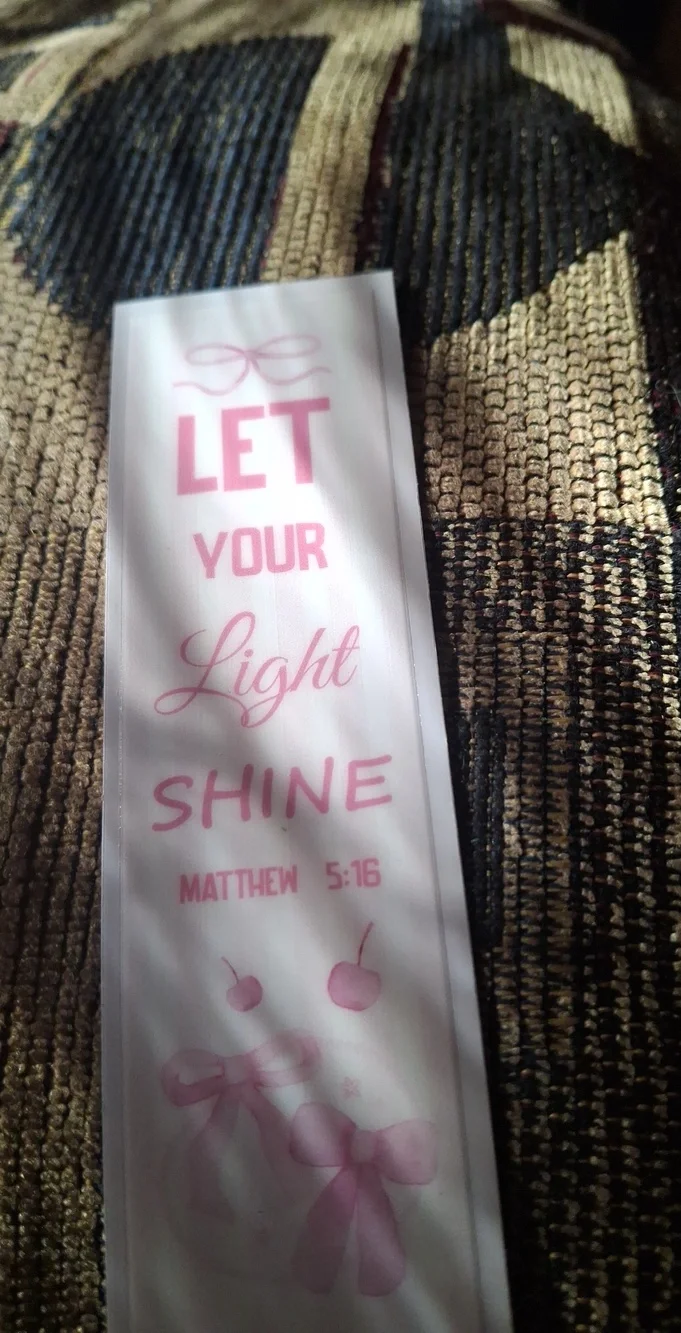 Let Your Light Shine Pink Inspirational Bookmark Christian Religious
